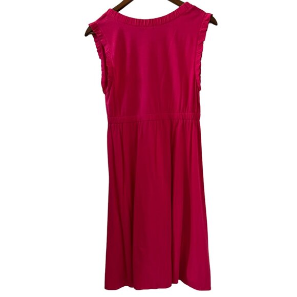 J. Crew NEW Sleeveless V Neck Knit Dress In Fuchsia Pink Size L - Picture 7 of 14